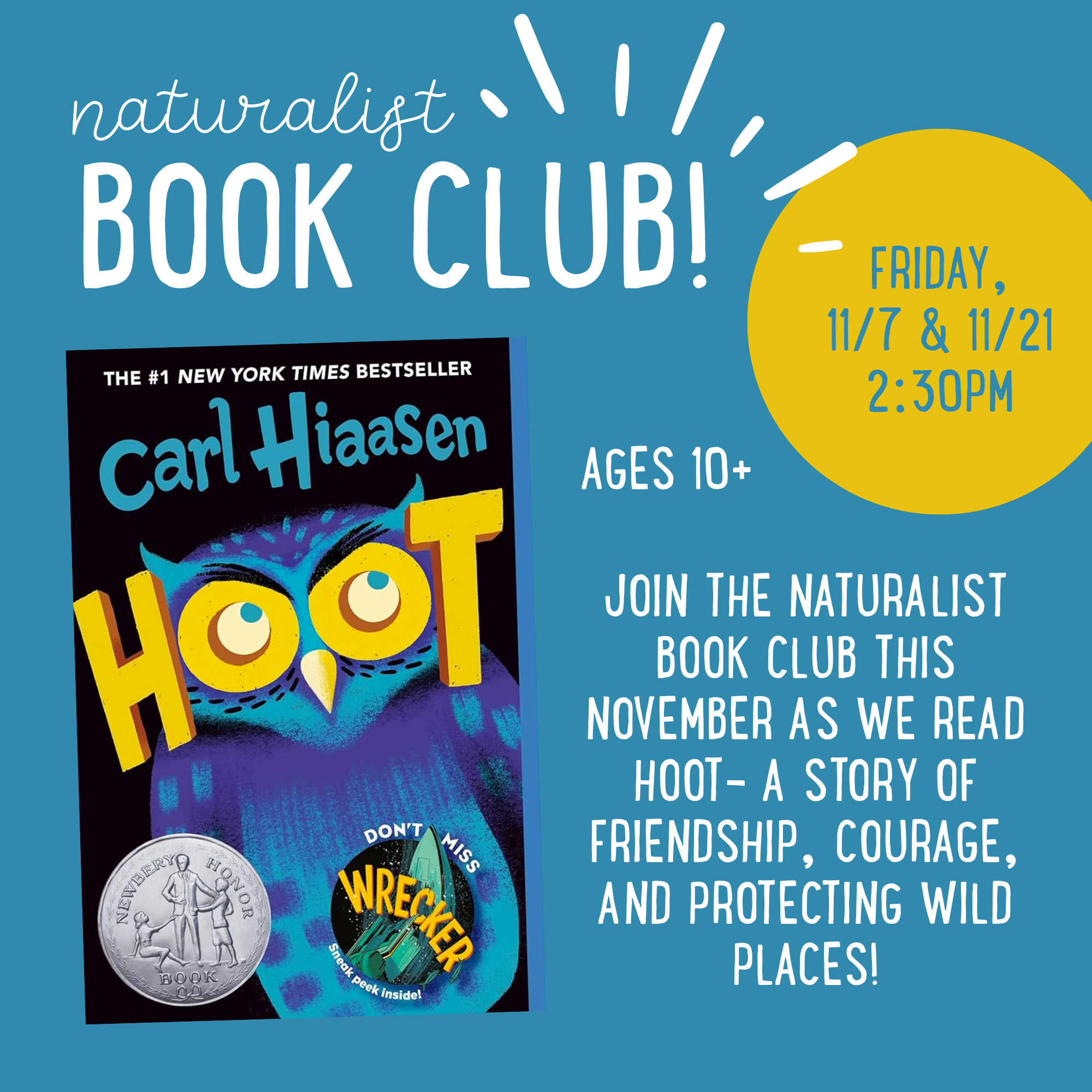 NATURALIST BOOK CLUB- HOOT!