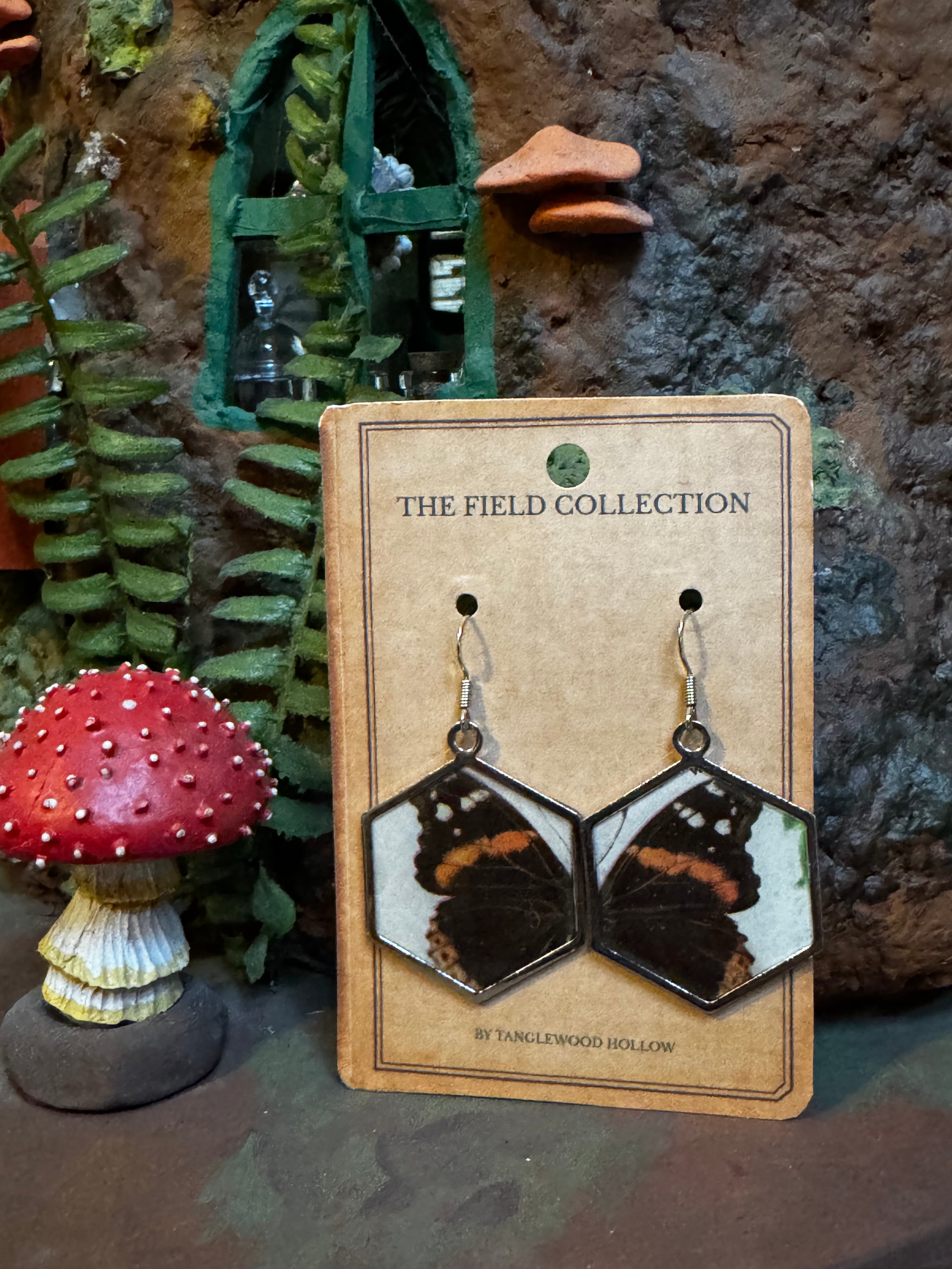 Red Admiral Butterfly Earrings