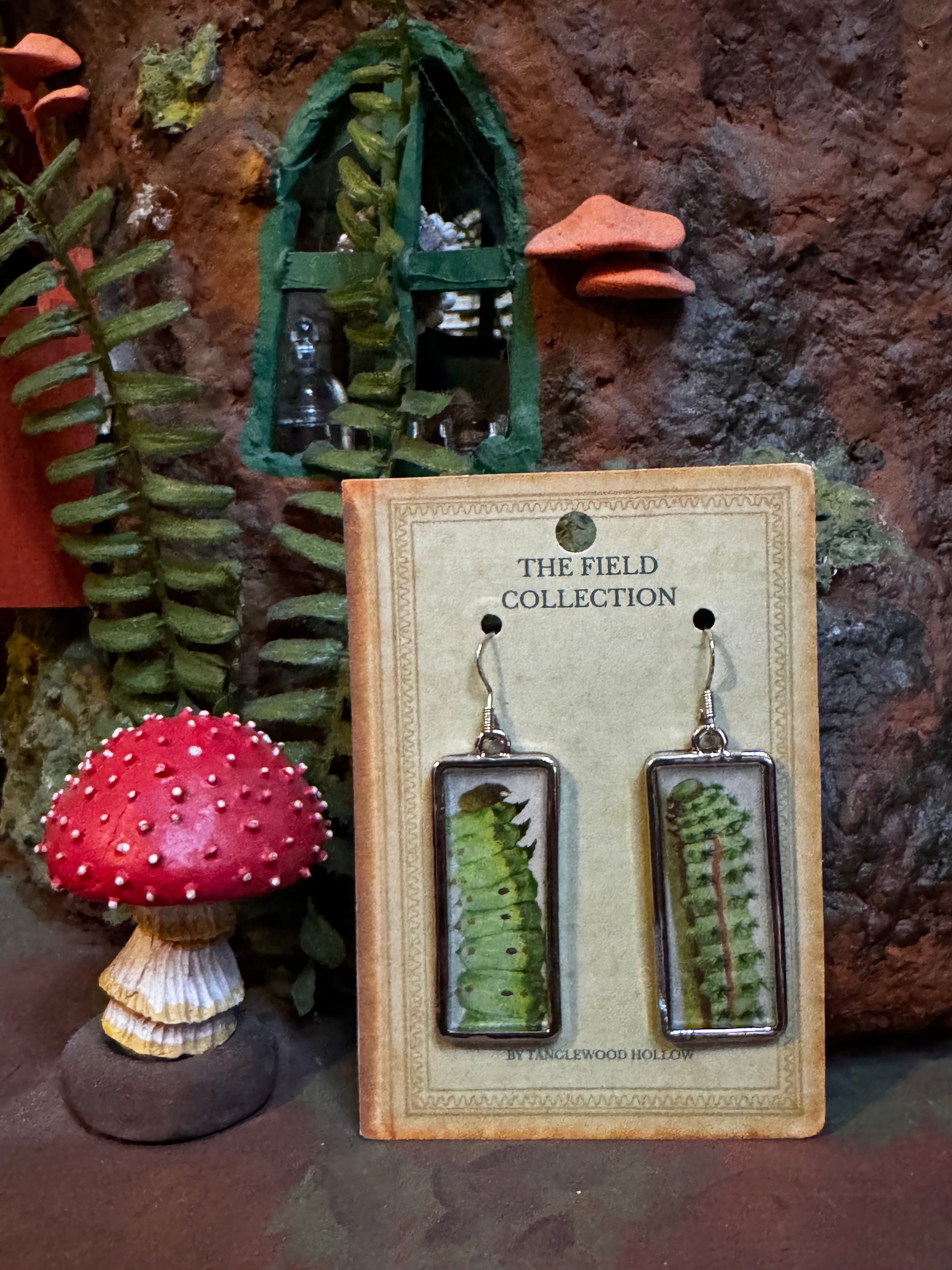 Luna Moth Caterpillar Earrings