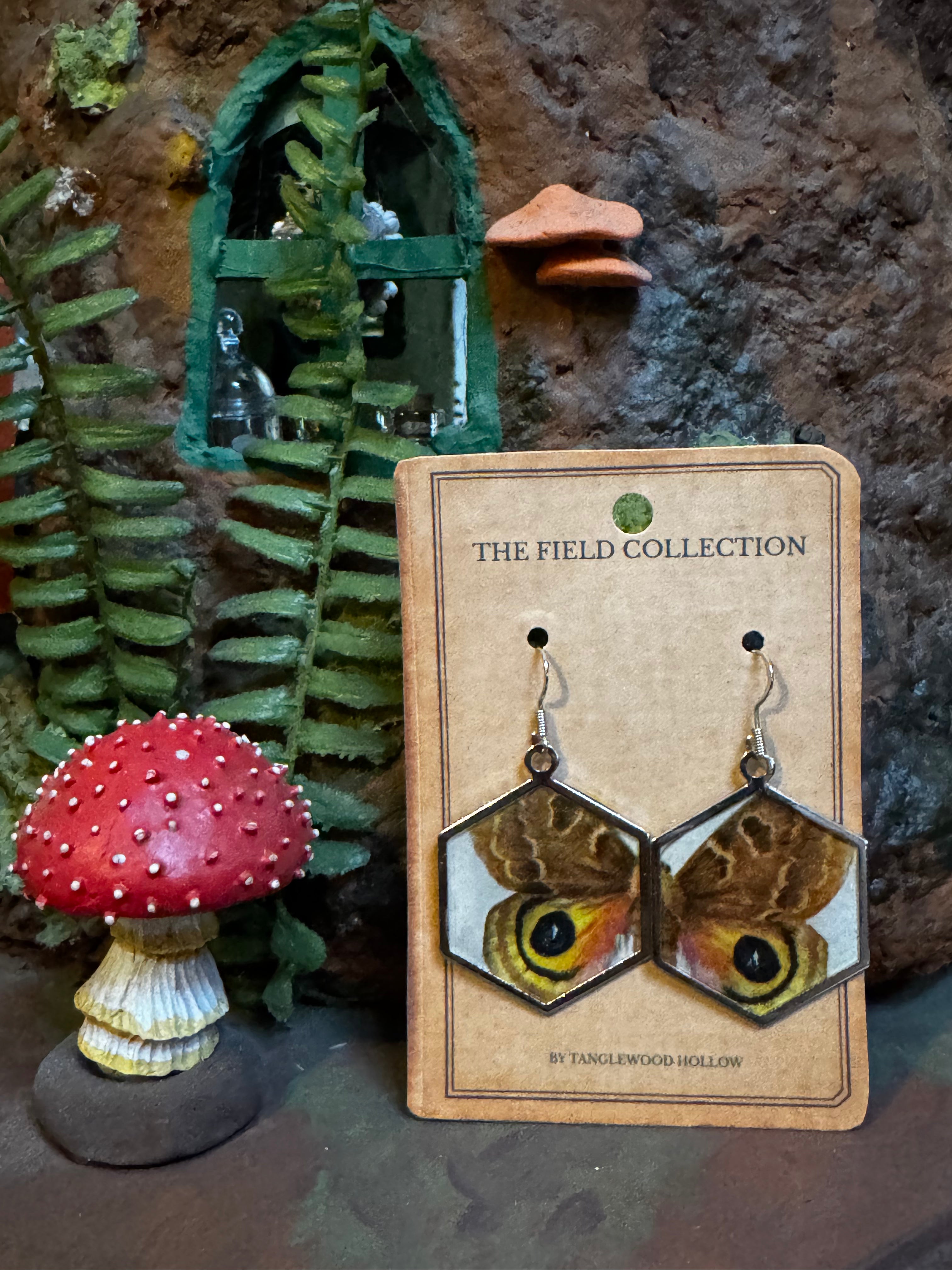 Female Io Moth Earrings