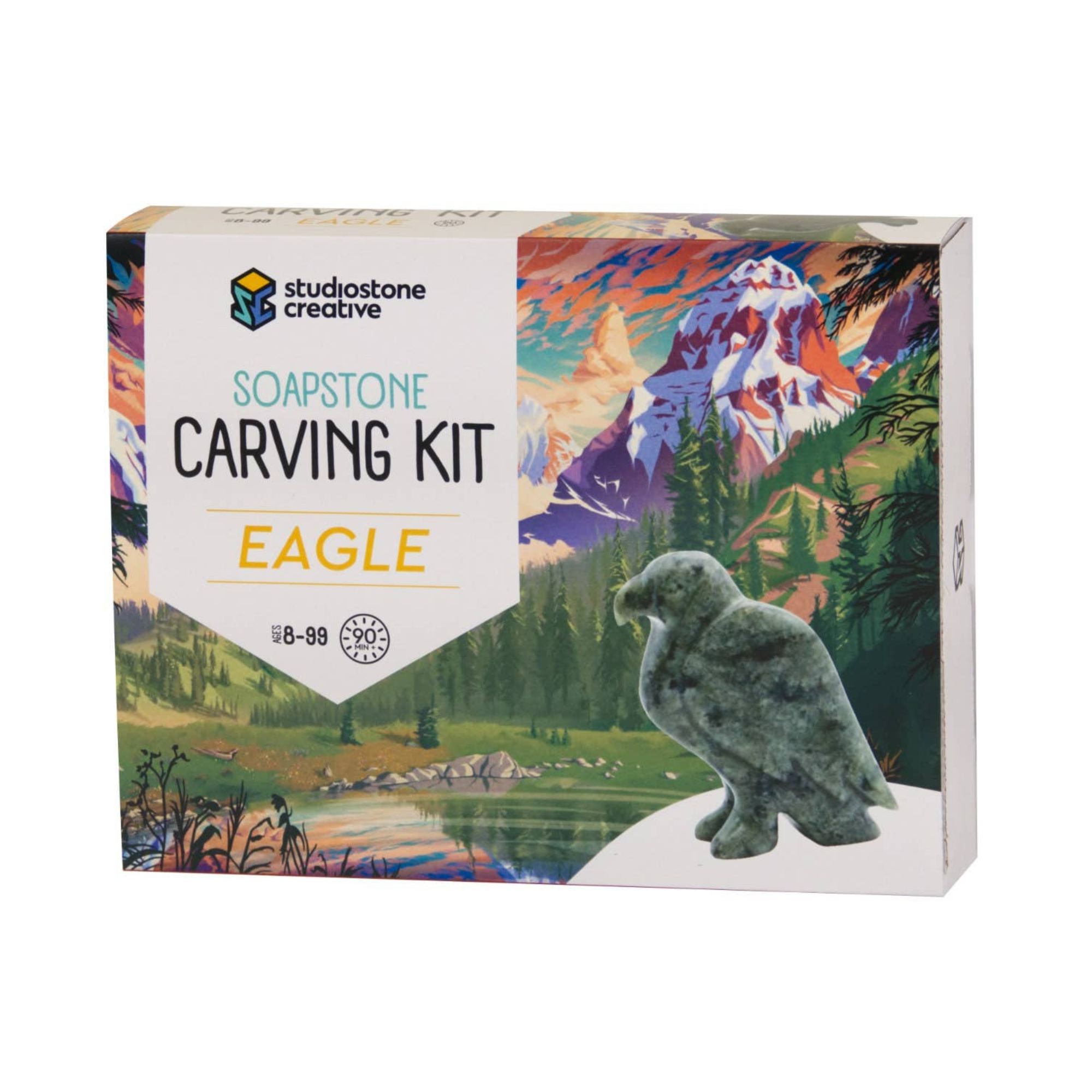 Eagle Soapstone Carving and Whittling—DIY Arts and Craft Kit. All Kid-Safe Tools and Materials Included. For kids and adults 8 to 99+ Years.