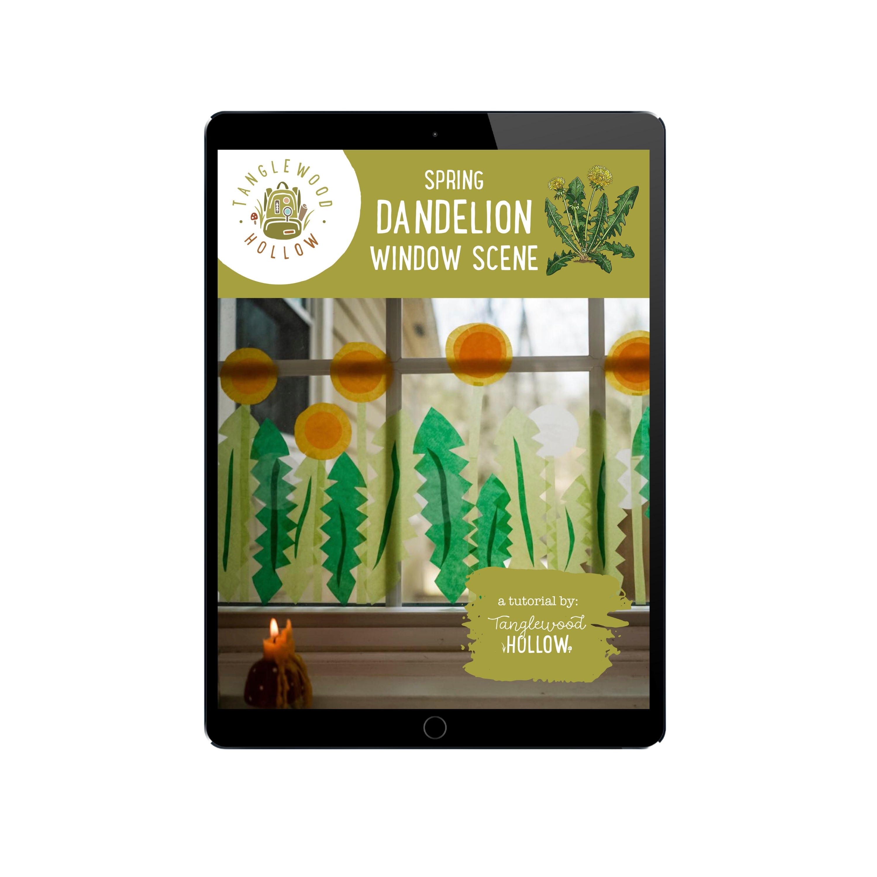 Printable Dandelion Window Scene Tutorial