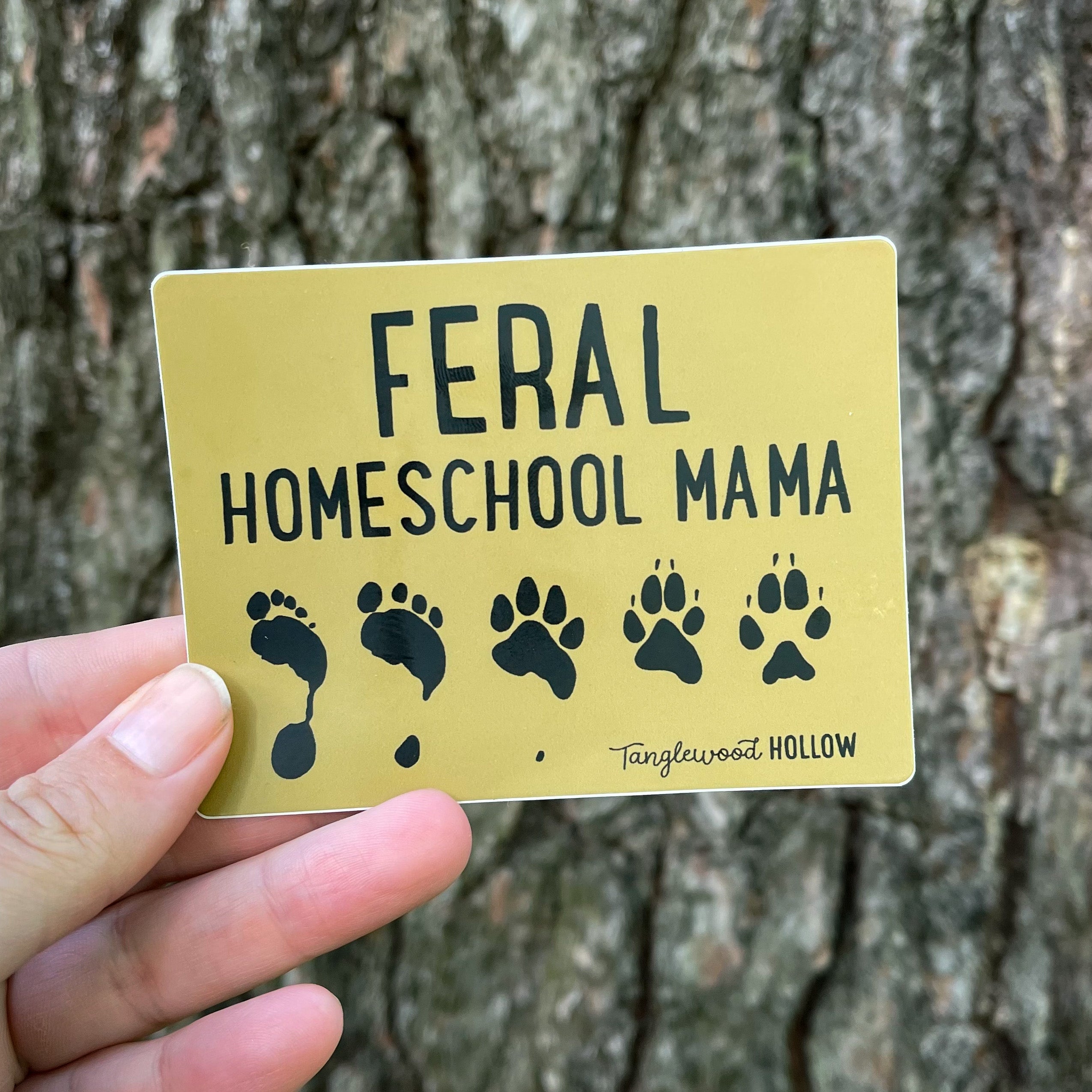 Feral Homeschool Mama Sticker - Green